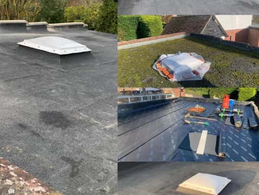 This is a photo of a new new felt roof installation. This work was carried out by Kettering Roofing